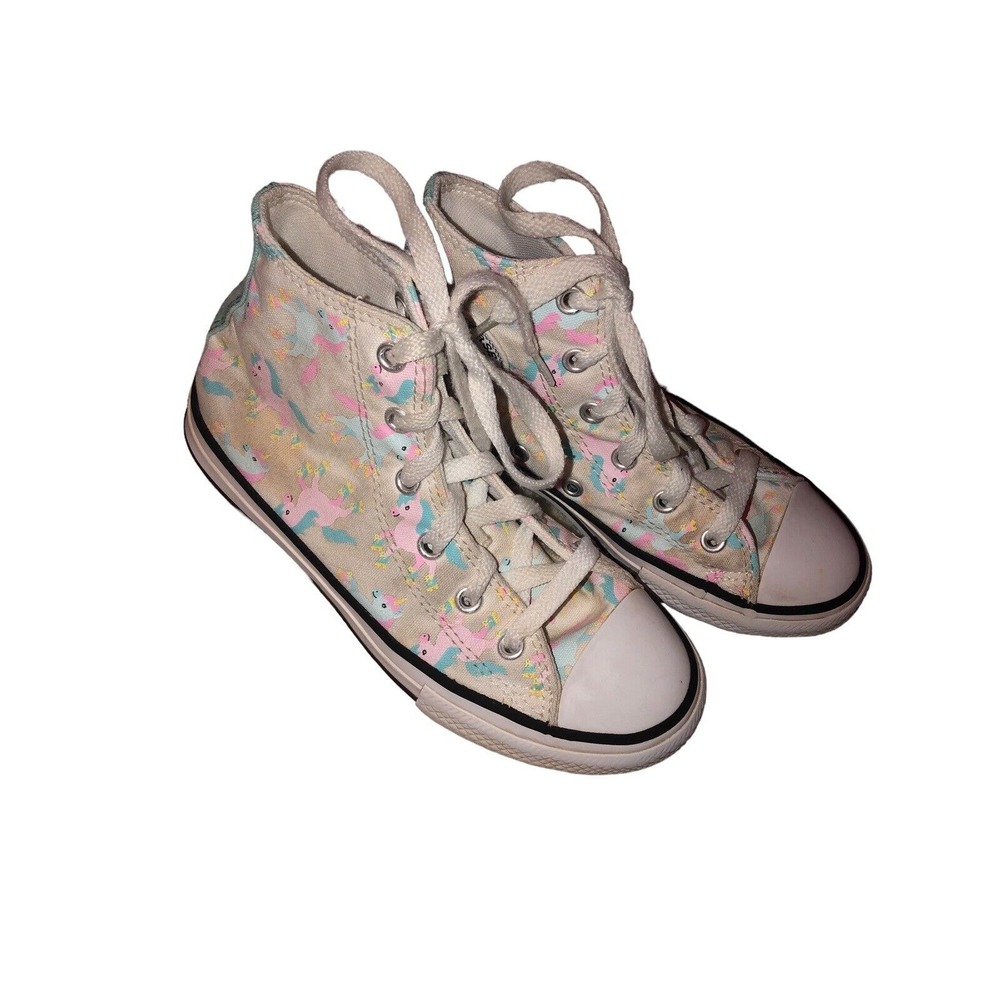 Converse Chuck Taylor All Star Kids High Top Unicorn Print Sneakers Size 1